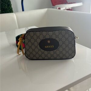 Gucci Brown Leather Bag with Gold Hardware